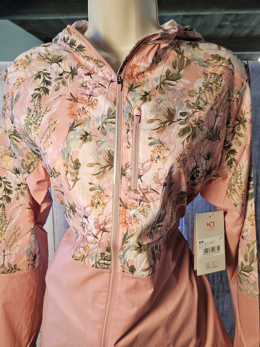 Kari Traa Pink Floral Hooded Utility Jacket